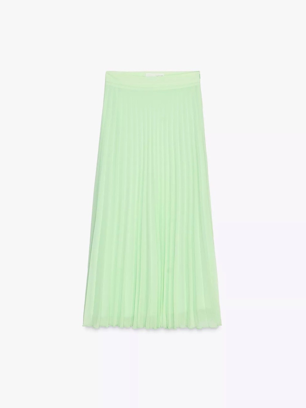 Zara Pleated Midi Skirt in Mint Green